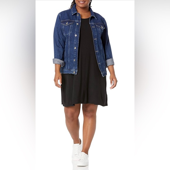 NWT Amazon Essentials Women's Tank Swing Black Dress - Picture 2 of 4